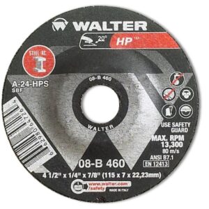 Walter 08B460 HP Grinding Wheel 4-1/2″x1/4″x7/8″ Type 27